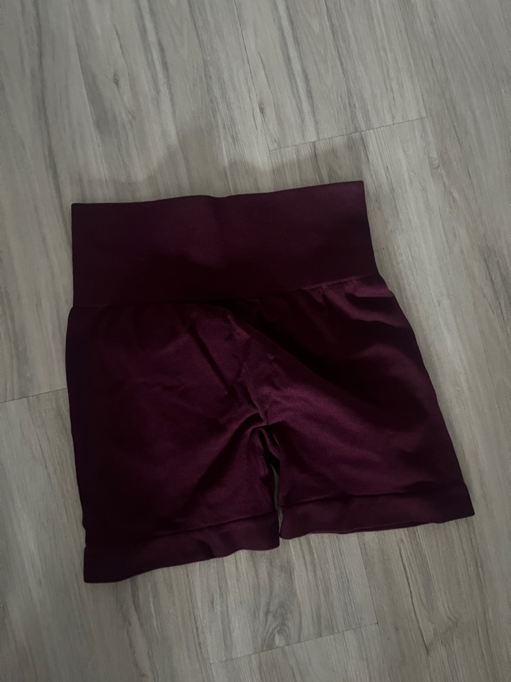 High-Waist Women's Burgundy Workout Shorts